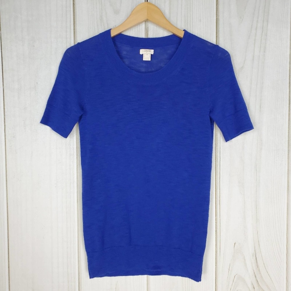 J. Crew Royal Blue Short Sleeve Knit Sweater